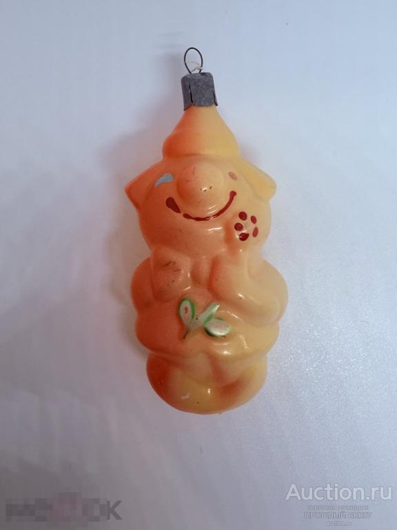 Елочная игрушка. Клоун с цветами.  Ссср