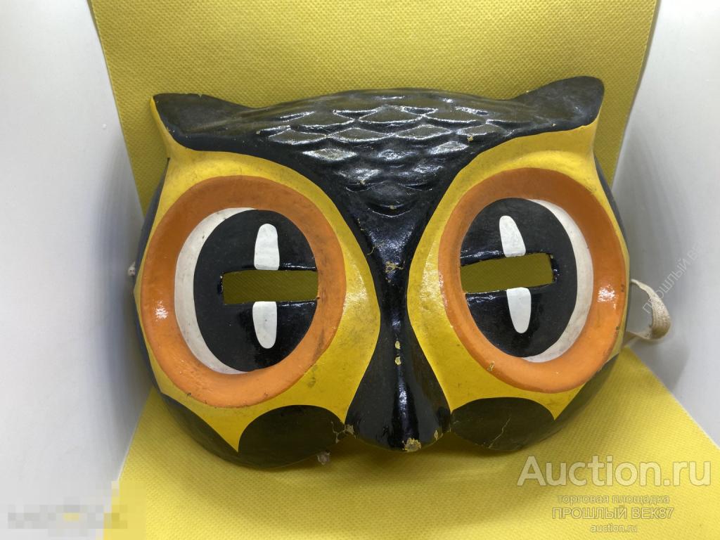 Елочная новогодняя маска. Каталог. Филин  Пресс опилки. Ссср .