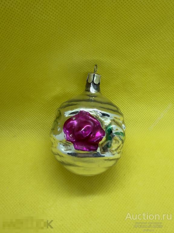 Елочная игрушка . Шар. Цветы . Розы. Каталог Ссср