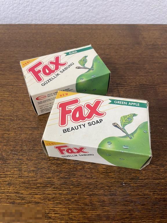 Мыло туалетное FAX в упаковке Турция 1990 период СССР зеленое яблоко