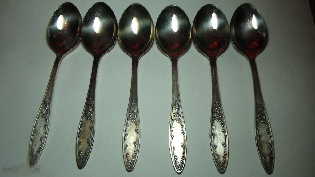Десертные ложки мельхиор  4