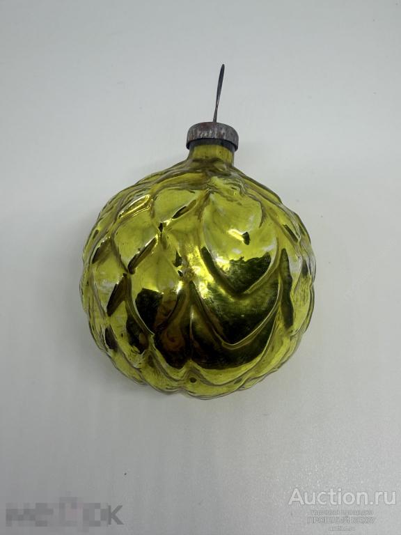 Елочная игрушка. Артишок-1 Толстое стекло Кремлевская  Ссср