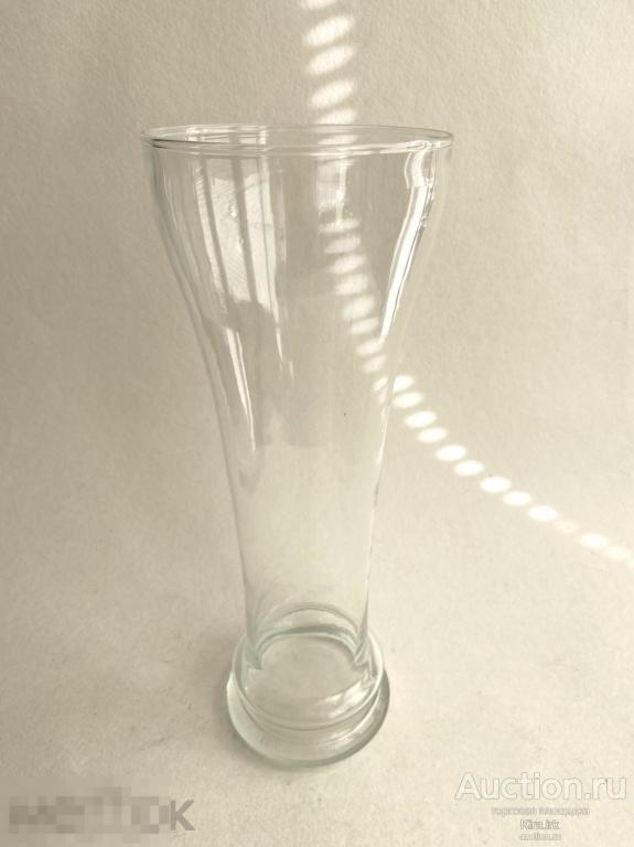 Ваза длинная для цветов. Стеклянная 32 см.