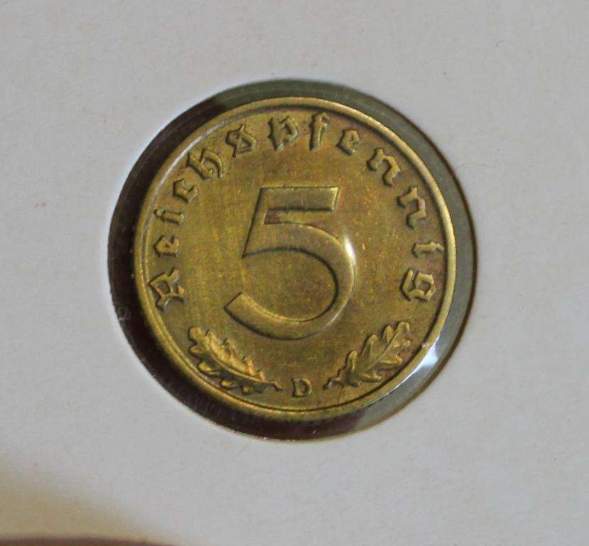 5 пфеннигов 1936 D Германия 3 Рейх