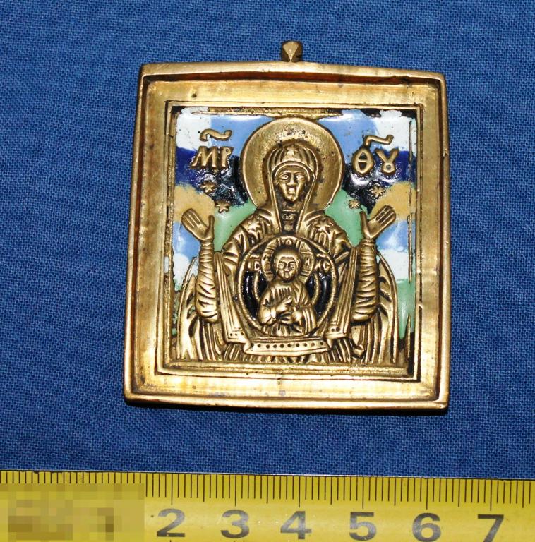 Плашка " Знамение ". 19 в. Эмали.