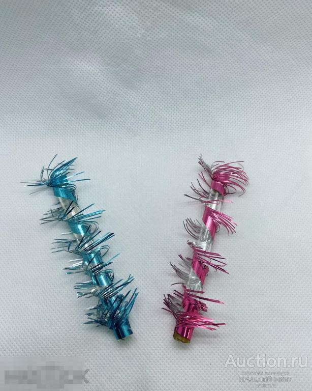 Елочная игрушка. Стеклянная трубочка с лавсаном .Ссср