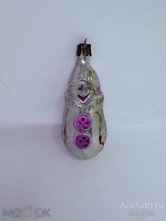 Елочная игрушка . Снеговик . Клоун Ссср