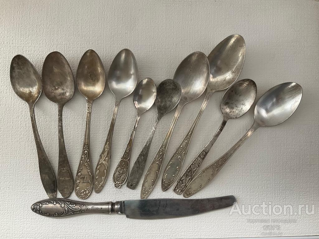 🏵️ Ложка чайкая десертная нож 11 штук СССР Мельхиор Винтаж.