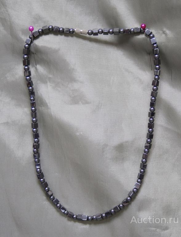 Бусы Гематит, кубики, длина 41 см  (2)