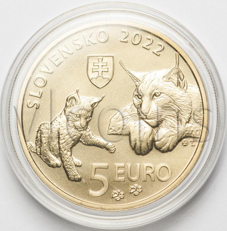 Словакия 5 евро 2022 Рысь UNC 87531