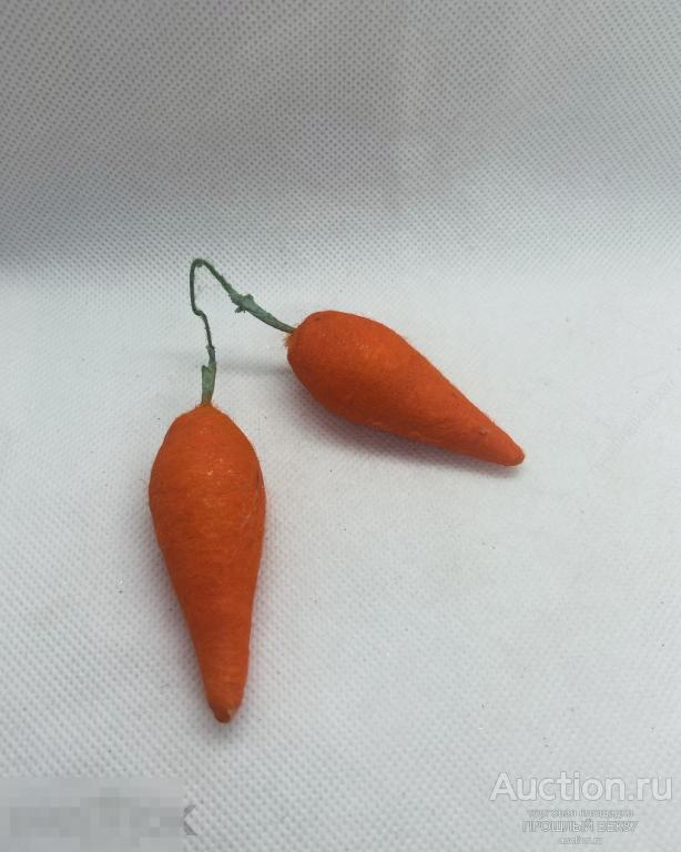 Елочная игрушка. Морковь . Вата Ссср