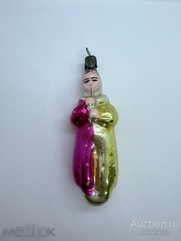 Елочная  игрушка . Ссср. Ребенок в костюме клоуна . С дудочкой