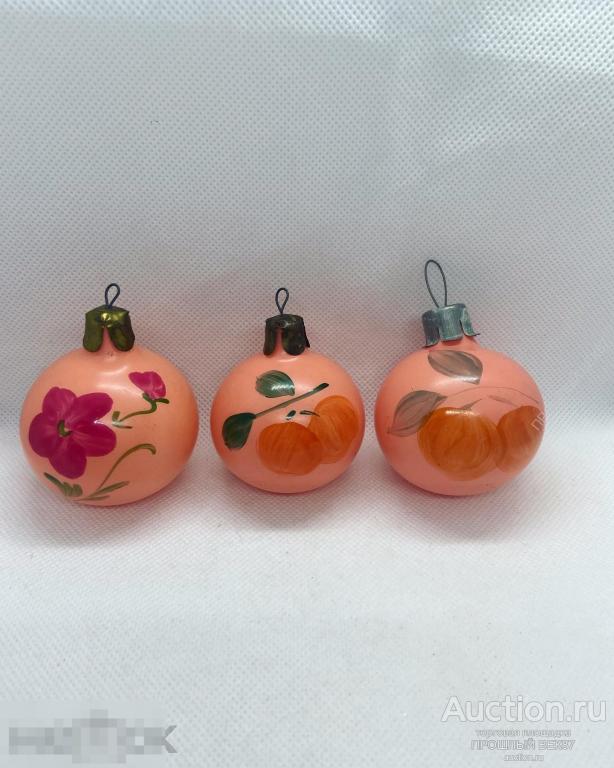 Елочная игрушка.Шар. Художественная роспись . Ссср