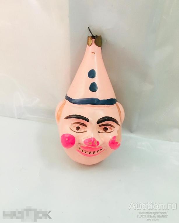 Елочная игрушка . Голова Клоуна. Нечастая . Ссср
