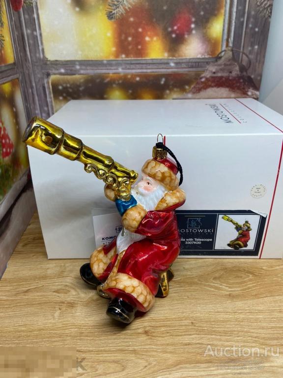 Елочная игрушка. Дед Мороз . Польша . Komozja .Ручная работа. Стекло. Коллекционная