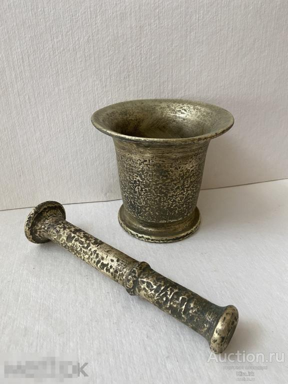 3160гр 19век. Царская БРОНЗОВАЯ СТУПКА с ПЕСТИКОМ, ступа !! Старинная.