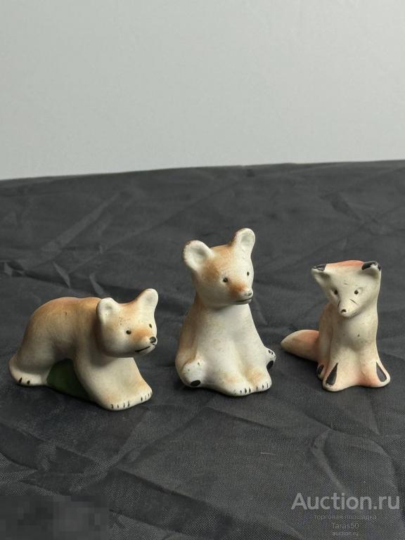 Набор статуэток, Турыгинский фарфоровый завод, бисквит, роспись. Винтаж СССР 1940г