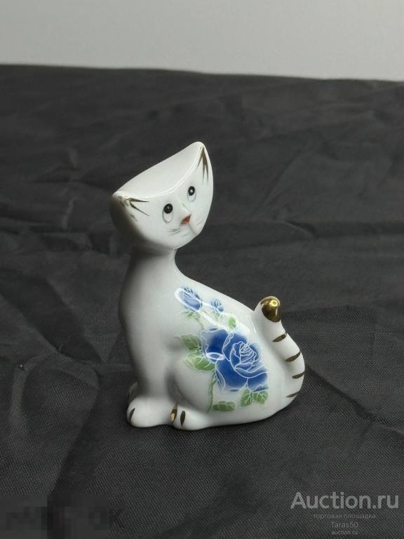 Статуэтка Кошечка. Фарфор, СССР, винтаж, ручная роспись