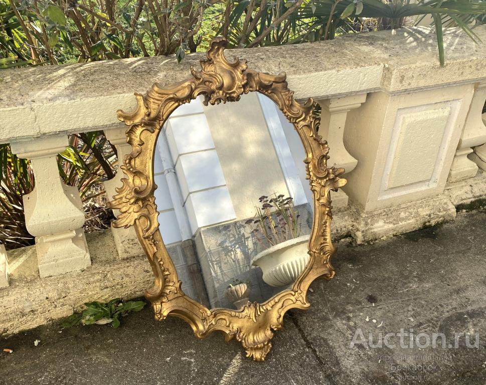 Старинное настенное зеркало в раме Барокко Дерево Лепнина