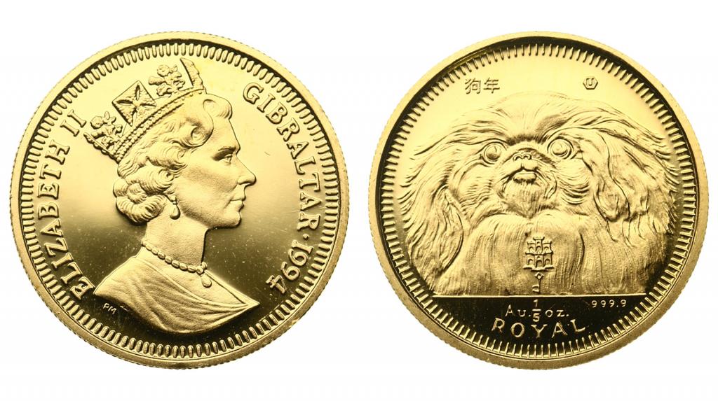 Гибралтар. Елизавета II. 1/5 роял 1994 года. Proof. 271034