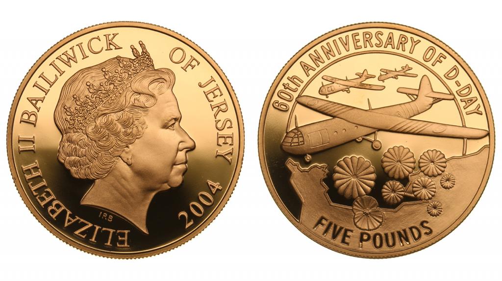 Джерси о-в. Елизавета II. 5 фунтов 2004 года. Proof. 219770