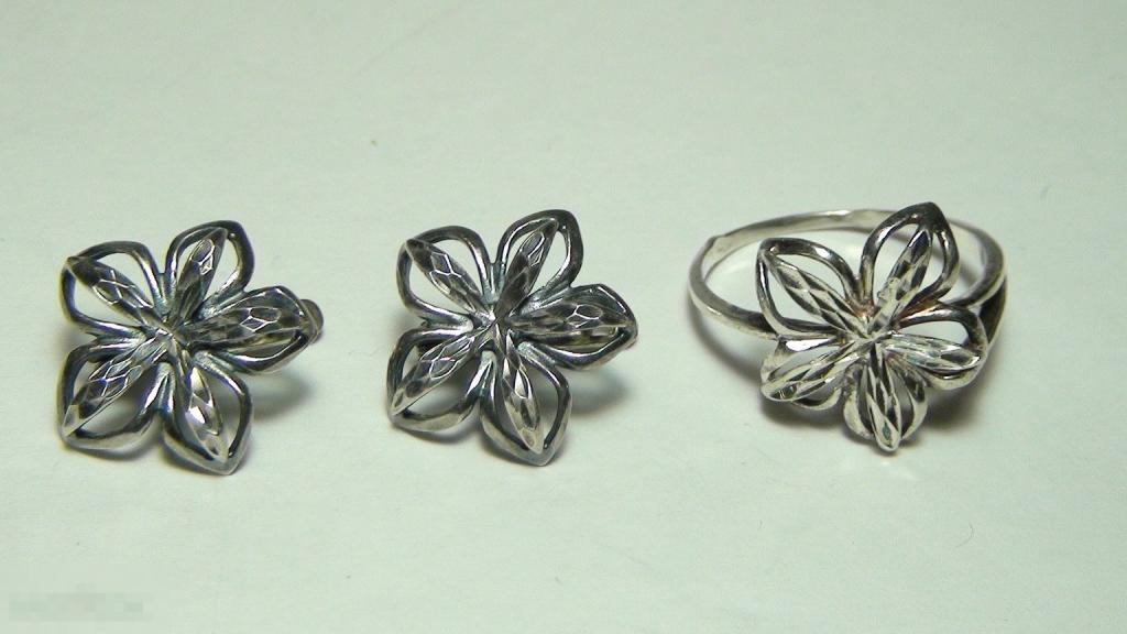 Серьги,кольцо  925 проба   19 размер   5,3гр