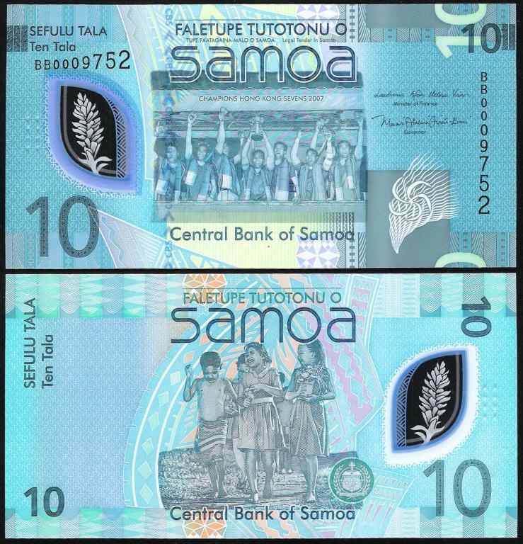 Самоа 10 тала 2023 год. (полимер) UNC