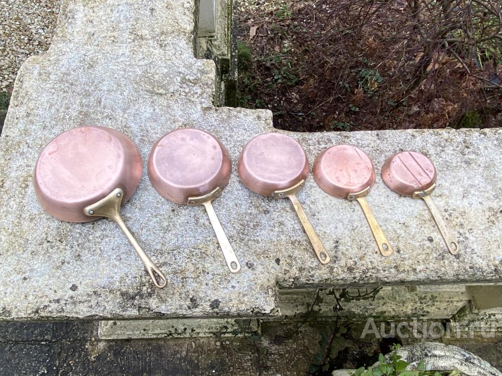 Медная сковородка набор 5 шт. Медная посуда Утварь Медный декор