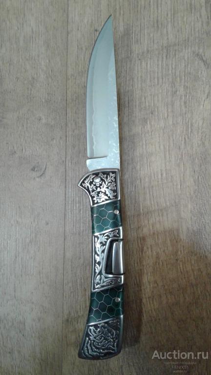 Складной нож с узорами Клинок Дамаск Редкая модель!