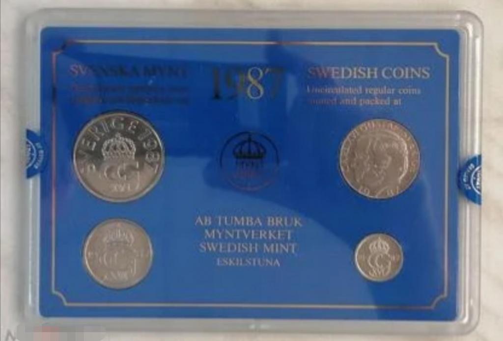 Швеция. Годовой набор 1987 года. UNC. Слаб 

