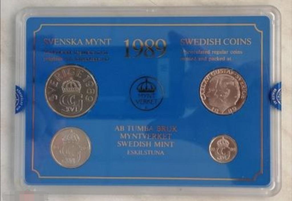 Швеция. Годовой набор 1989 года. UNC. Слаб

