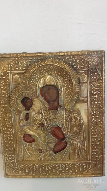 Икона Богородица Троеручица 19в. 31х26