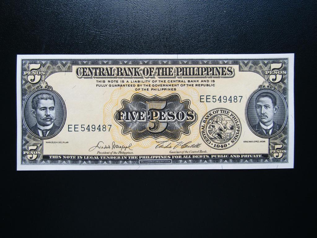 Филиппины - 5 песо 1949г. UNC.
