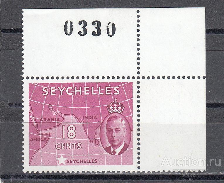 SEYCHELLES СЕЙШЕЛЬСКИЕ ОСТРОВА    Карта  Георг VI  № 158 Угол  1952  Сост** MNH