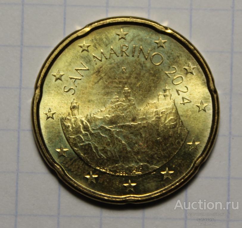 Сан - Марино 20 евроцентов 2024 UC#1 UNC.