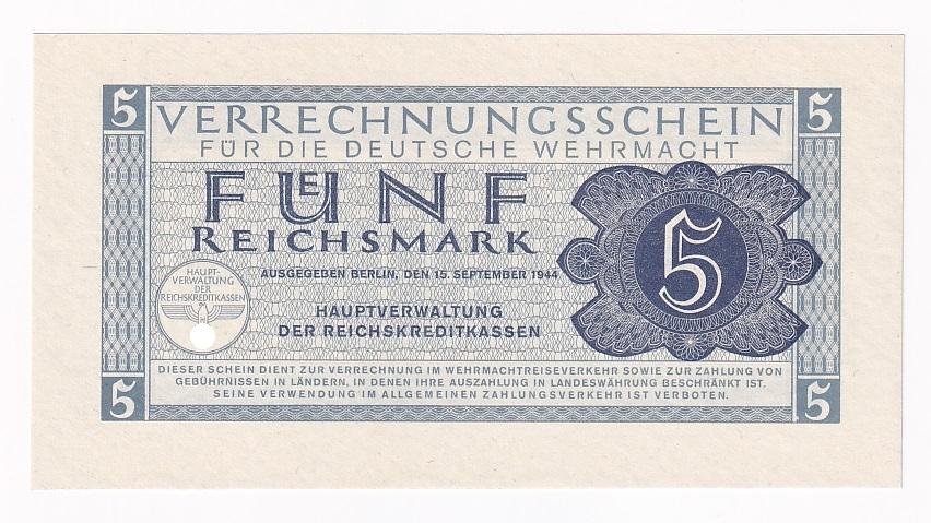 Германия Банкнота 5 марок 1944 год UNC (43009)