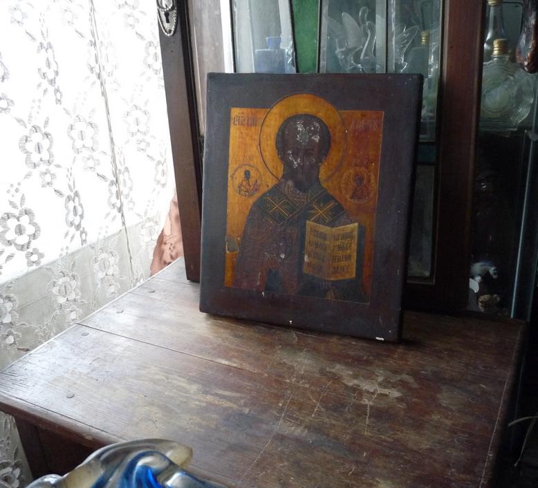 Икона старинная Николай Чудотворец