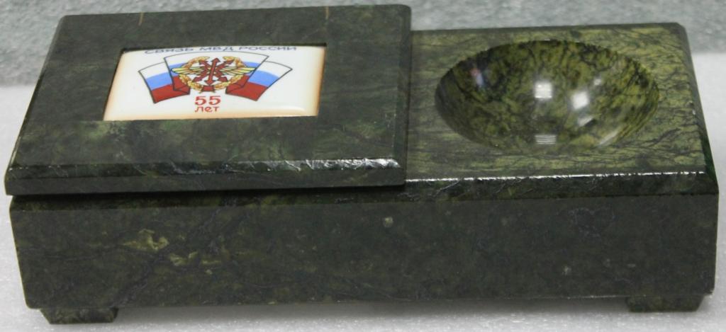 Шкатулка из натурального природного камня Связь МВД России 55 лет Урал Полиция