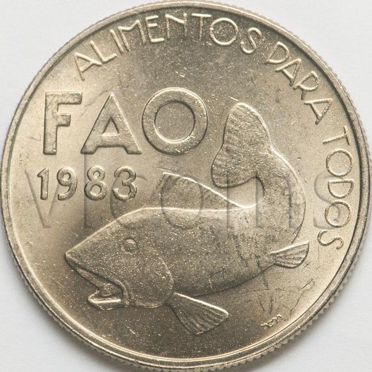 Португалия 25 эскудо 1983 FAO рыба UNC 74831