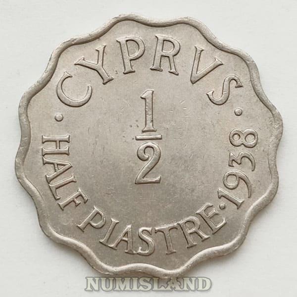 Кипр 1/2 пиастра 1938 UNC Георг VI