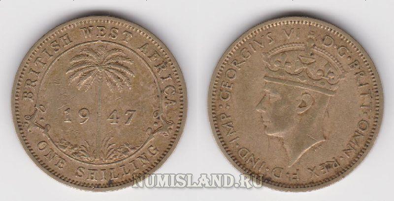 Британская Западная Африка 1 шиллинг 1947 Георг VI