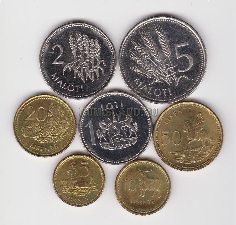 Лесото набор 7 монет 1998 UNC Герб