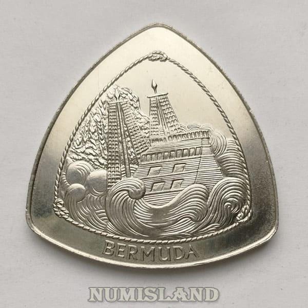 Бермудские острова Бермуда 1 доллар 1997 UNC Корабль треугольная