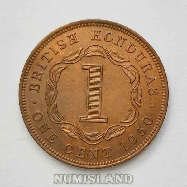 Британский Гондурас 1 цент 1950 UNC