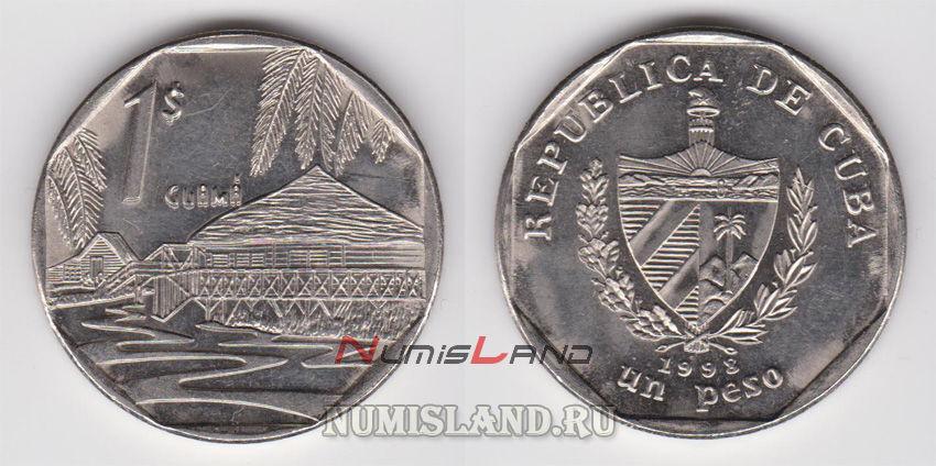 Куба 1 песо 1998 UNC Интур