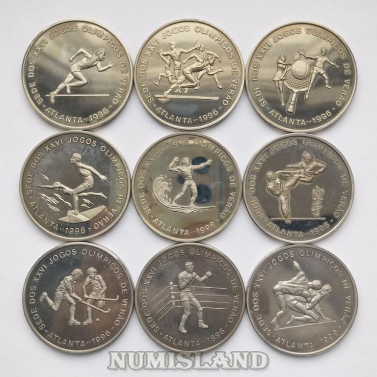 Сан Томе и Принсипи 1000 добра 1996 Олимпиада в Анланте 9 монет
