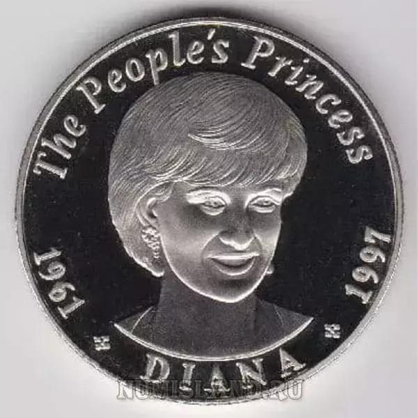 Замбия 200 квач 1997 PROOF Принцесса Диана