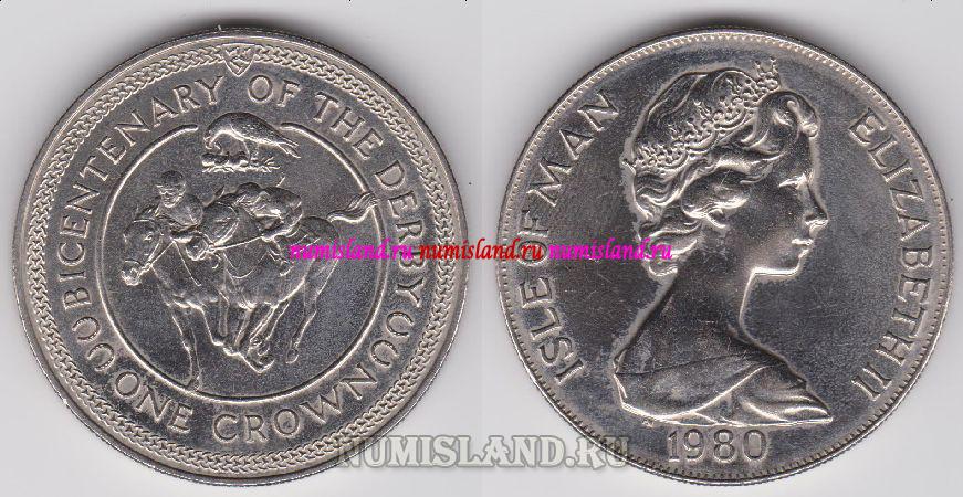 Остров Мэн 1 крона 1980 UNC Скачки