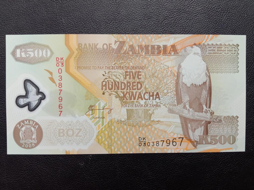 Замбия 500 квач  2008г.  UNC   Р.43f