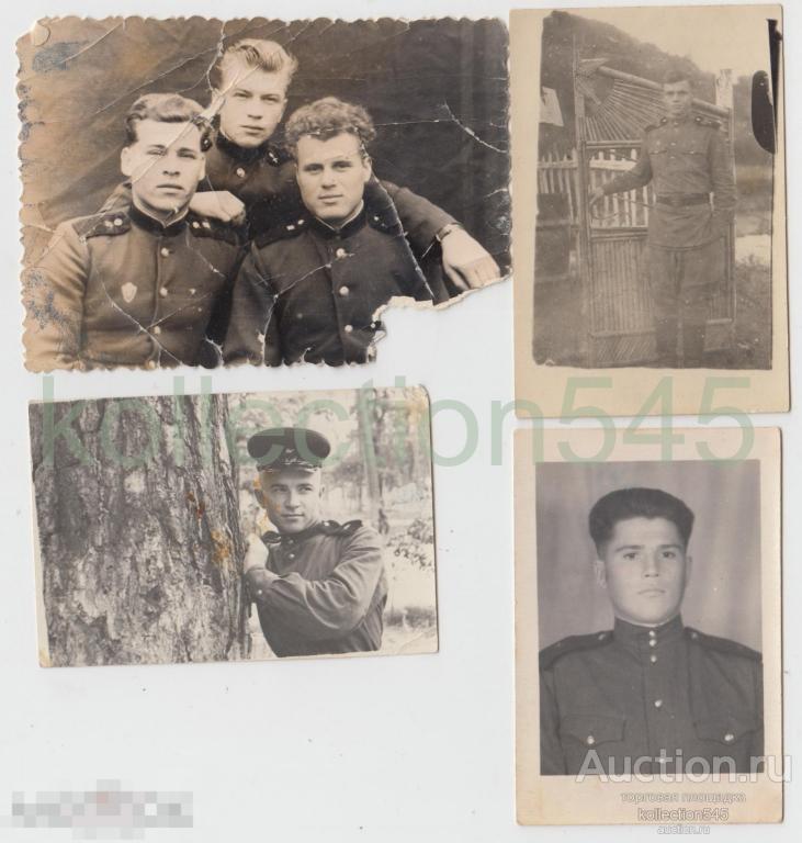 Солдаты Советской армии.  4 фото.